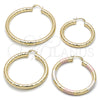 Oro Laminado Medium Hoop, Gold Filled Style Hollow Design, Diamond Cutting Finish, Golden Finish, 02.213.0759.50