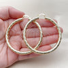 Oro Laminado Medium Hoop, Gold Filled Style Hollow Design, Diamond Cutting Finish, Golden Finish, 02.213.0760.60