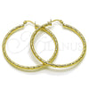 Oro Laminado Large Hoop, Gold Filled Style Hollow Design, Diamond Cutting Finish, Golden Finish, 02.213.0259.1.50