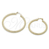 Oro Laminado Medium Hoop, Gold Filled Style Hollow Design, Diamond Cutting Finish, Golden Finish, 02.213.0881.40