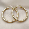 Oro Laminado Medium Hoop, Gold Filled Style Hollow Design, Diamond Cutting Finish, Golden Finish, 02.213.0756.50