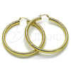 Oro Laminado Medium Hoop, Gold Filled Style Hollow Design, Diamond Cutting Finish, Golden Finish, 02.213.0756.60