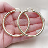 Oro Laminado Medium Hoop, Gold Filled Style Hollow Design, Diamond Cutting Finish, Golden Finish, 02.213.0756.60