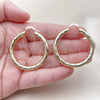 Oro Laminado Large Hoop, Gold Filled Style Hollow Design, Diamond Cutting Finish, Golden Finish, 02.170.0311.40