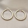 Oro Laminado Large Hoop, Gold Filled Style Hollow Design, Diamond Cutting Finish, Golden Finish, 02.213.0889.40