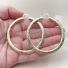 Oro Laminado Extra Large Hoop, Gold Filled Style Hollow Design, Diamond Cutting Finish, Golden Finish, 02.213.0889.60