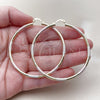Oro Laminado Medium Hoop, Gold Filled Style Hollow Design, Diamond Cutting Finish, Tricolor, 02.213.0881.1.60