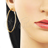 Oro Laminado Medium Hoop, Gold Filled Style Diamond Cutting Finish, Golden Finish, 02.213.0898.50
