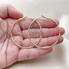 Oro Laminado Medium Hoop, Gold Filled Style Diamond Cutting Finish, Golden Finish, 02.213.0898.50