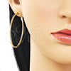 Oro Laminado Medium Hoop, Gold Filled Style Diamond Cutting Finish, Golden Finish, 02.213.0898.50
