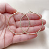 Oro Laminado Medium Hoop, Gold Filled Style Diamond Cutting Finish, Golden Finish, 02.213.0898.50