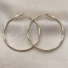 Oro Laminado Medium Hoop, Gold Filled Style Diamond Cutting Finish, Golden Finish, 02.213.0898.50