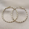 Oro Laminado Medium Hoop, Gold Filled Style Twist Design, Diamond Cutting Finish, Golden Finish, 02.213.0900.50