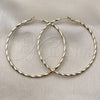 Oro Laminado Medium Hoop, Gold Filled Style Diamond Cutting Finish, Golden Finish, 02.213.0900.60