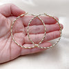 Oro Laminado Medium Hoop, Gold Filled Style Twist Design, Diamond Cutting Finish, Golden Finish, 02.213.0900.60