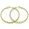 Oro Laminado Medium Hoop, Gold Filled Style Twist Design, Diamond Cutting Finish, Golden Finish, 02.213.0900.60