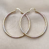 Oro Laminado Large Hoop, Gold Filled Style Hollow Design, Diamond Cutting Finish, Tricolor, 02.213.0151.1.50