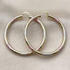 Oro Laminado Large Hoop, Gold Filled Style Hollow Design, Diamond Cutting Finish, Tricolor, 02.213.0228.1.60