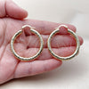 Oro Laminado Medium Hoop, Gold Filled Style Hollow Design, Diamond Cutting Finish, Golden Finish, 02.213.0765.40