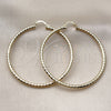 Oro Laminado Large Hoop, Gold Filled Style Hollow Design, Diamond Cutting Finish, Golden Finish, 02.213.0906.60