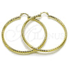Oro Laminado Large Hoop, Gold Filled Style Hollow Design, Diamond Cutting Finish, Golden Finish, 02.213.0906.60