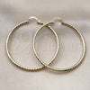 Oro Laminado Large Hoop, Gold Filled Style Hollow Design, Diamond Cutting Finish, Golden Finish, 02.213.0906.60
