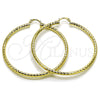 Oro Laminado Large Hoop, Gold Filled Style Hollow Design, Diamond Cutting Finish, Golden Finish, 02.213.0906.60