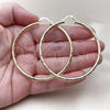 Oro Laminado Large Hoop, Gold Filled Style Hollow Design, Diamond Cutting Finish, Golden Finish, 02.213.0251.1.60