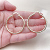 Oro Laminado Medium Hoop, Gold Filled Style Hollow Design, Diamond Cutting Finish, Golden Finish, 02.213.0251.1.40