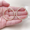 Oro Laminado Medium Hoop, Gold Filled Style Hollow Design, Diamond Cutting Finish, Golden Finish, 02.213.0251.1.40