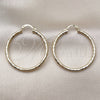 Oro Laminado Medium Hoop, Gold Filled Style Hollow Design, Diamond Cutting Finish, Golden Finish, 02.213.0251.1.40