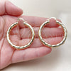 Oro Laminado Medium Hoop, Gold Filled Style Hollow Design, Diamond Cutting Finish, Golden Finish, 02.213.0226.40