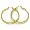 Oro Laminado Medium Hoop, Gold Filled Style Hollow Design, Diamond Cutting Finish, Golden Finish, 02.213.0246.1.50