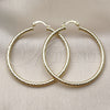 Oro Laminado Medium Hoop, Gold Filled Style Hollow Design, Diamond Cutting Finish, Golden Finish, 02.213.0246.1.50