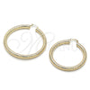 Oro Laminado Medium Hoop, Gold Filled Style Hollow Design, Diamond Cutting Finish, Golden Finish, 02.213.0754.50
