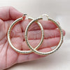 Oro Laminado Medium Hoop, Gold Filled Style Hollow Design, Diamond Cutting Finish, Golden Finish, 02.213.0754.60