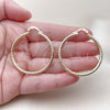Oro Laminado Medium Hoop, Gold Filled Style Hollow Design, Diamond Cutting Finish, Golden Finish, 02.213.0247.1.40