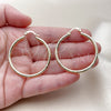 Oro Laminado Medium Hoop, Gold Filled Style Hollow Design, Diamond Cutting Finish, Golden Finish, 02.213.0907.40