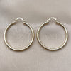 Oro Laminado Medium Hoop, Gold Filled Style Hollow Design, Diamond Cutting Finish, Golden Finish, 02.213.0907.40