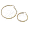Oro Laminado Medium Hoop, Gold Filled Style Hollow Design, Diamond Cutting Finish, Golden Finish, 02.213.0907.40