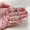 Oro Laminado Medium Hoop, Gold Filled Style Hollow Design, Diamond Cutting Finish, Golden Finish, 02.213.0907.60