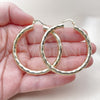 Oro Laminado Large Hoop, Gold Filled Style Hollow Design, Diamond Cutting Finish, Golden Finish, 02.213.0762.50