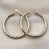 Oro Laminado Large Hoop, Gold Filled Style Hollow Design, Diamond Cutting Finish, Golden Finish, 02.213.0762.50