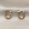 Oro Laminado Small Hoop, Gold Filled Style Diamond Cutting Finish, Golden Finish, 02.170.0523.1.10