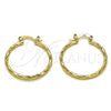 Oro Laminado Medium Hoop, Gold Filled Style Diamond Cutting Finish, Golden Finish, 02.170.0523.1.30