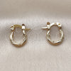 Oro Laminado Small Hoop, Gold Filled Style Diamond Cutting Finish, Golden Finish, 02.170.0573.10