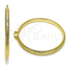 Oro Laminado Extra Large Hoop, Gold Filled Style Greek Key and Hollow Design, Polished, Golden Finish, 02.170.0588.70