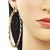 Oro Laminado Extra Large Hoop, Gold Filled Style and Hollow Polished, Golden Finish, 02.170.0042.80