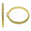 Oro Laminado Extra Large Hoop, Gold Filled Style Diamond Cutting Finish, Golden Finish, 02.170.0591.70
