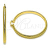 Oro Laminado Extra Large Hoop, Gold Filled Style Diamond Cutting Finish, Golden Finish, 02.170.0591.70